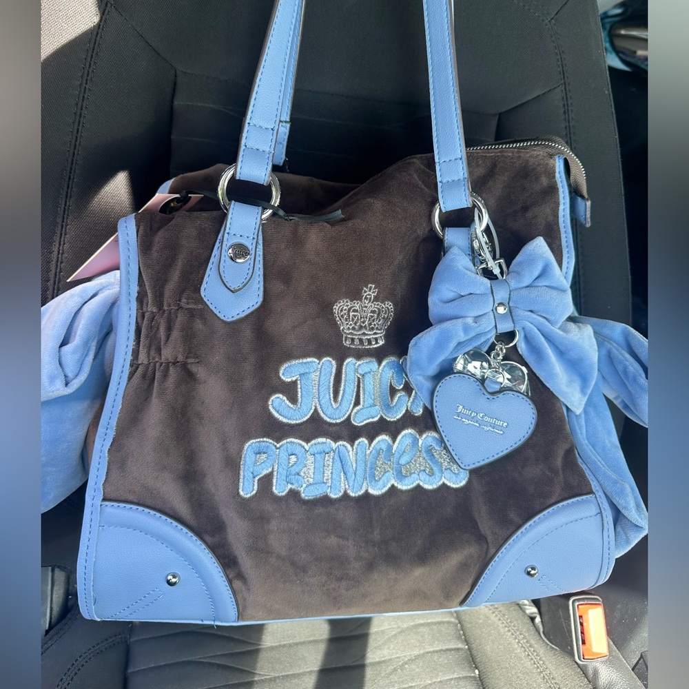 Juicy Couture brown and blue princess bag